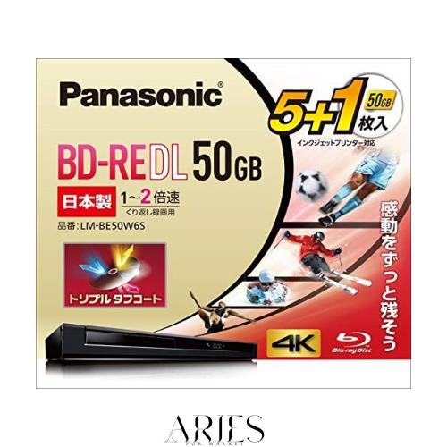 パナソニック 2倍速ブルーレイディスク片面2層50GB(書換)5枚+1枚 LM-BE50W6S