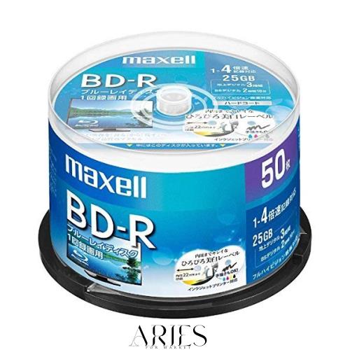 maxell 録画用 BD-R 標準130分 4倍速 ワイドプリンタブルホワイト 50枚スピンドルケース BRV25WPE.50SP