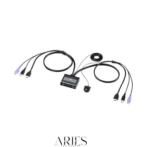 サンワサプライ(Sanwa Supply) HDMI対応手元スイッチ付きパソコン自動切替器(2:1) SW-KVM2WHU