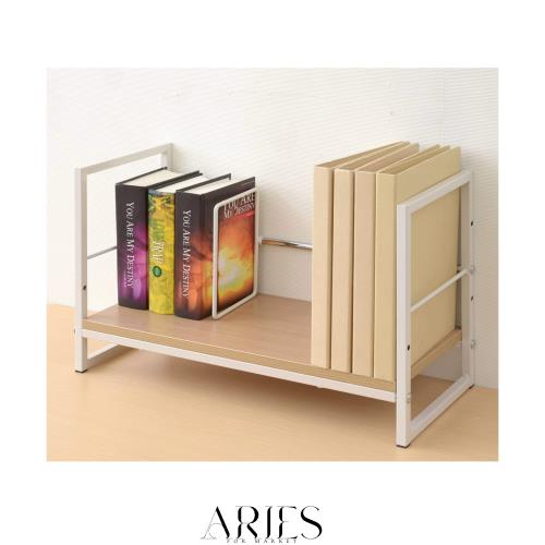 山善(YAMAZEN) ブックスタンド (本立て) 卓上 仕切り2枚つき(可動式) 棚下が収納スペースになる 耐荷重25kg 組立品 ウッドナチュラル/ア