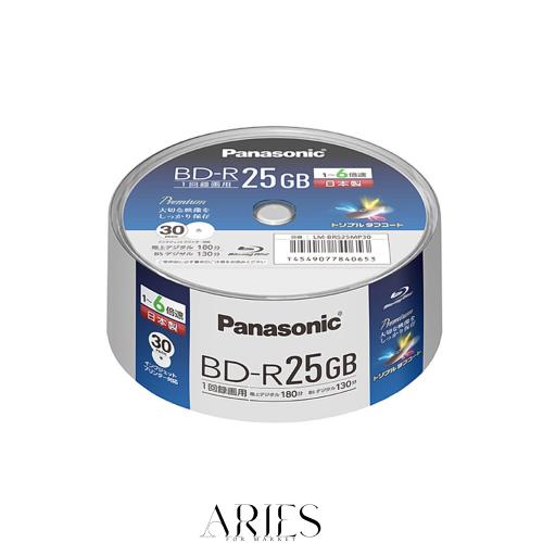 パナソニック 6倍速BRディスク片面1層25GB(追記)スピンドル30枚 LM-BRS25MP30