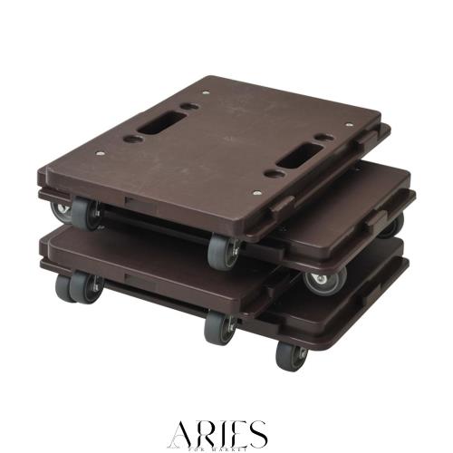 [山善] 家庭用平台車 ホームキャリー27.5×41cm【4台組お得セット】【日本製】ダークブラウン NTM-E50DB×4