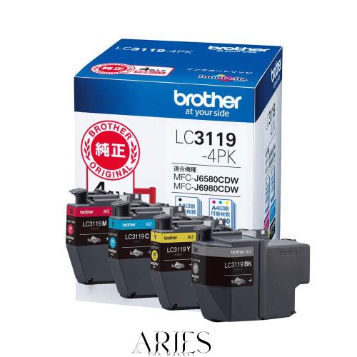 【brother純正】 ブラザー工業(Brother Industries) インクカートリッジ4色パック(大容量) LC3119-4PK 対応型番:MFC-J6983CDW、MFC-J6583