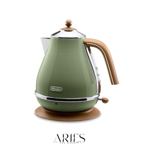 De’Longhi (デロンギ) 電気ケトル アイコナ・ヴィンテージ KBOV1200J-GR ステンレス 1.0L 見やすい水量計 異物混入防止フィルタ 空だき防