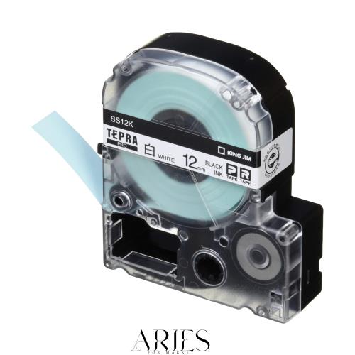 キングジム 【純正】 テプラPROテープカートリッジ エコパック10個入 12mm 白ラベル/黒文字 長さ8m SS12K-10PN