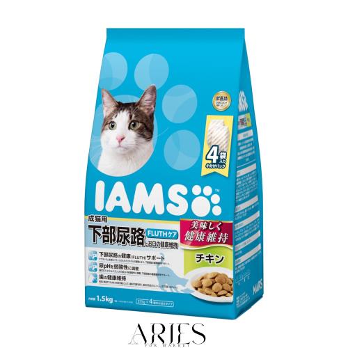 アイムス (IAMS) キャットフード 下部尿路とお口の健康維持 チキン 成猫用 1.5kg×6個 (ケース販売)