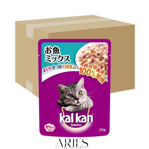 カルカン パウチ お魚ミックス まぐろ・かつお・白身魚入り キャットフード 成猫用 70g×160個 (ケース販売)の通販は 20,726円