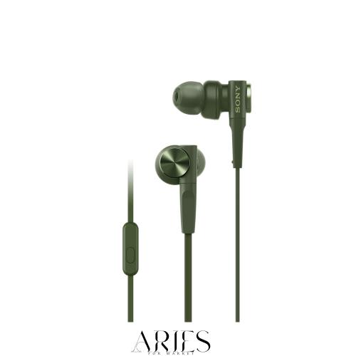ソニー イヤホン 重低音モデル MDR-XB55AP : カナル型 リモコン・マイク付き グリーン MDR-XB55AP G