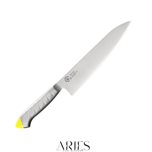 下村工業 日本製 [ 龍治 ステンカラー ] 牛刀 240mm イエロー モリブデン・バナジウム鋼 食洗器対応 HACCP対応 RYS-15Y 新潟 燕三条製