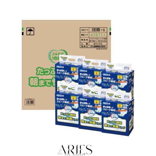エルモアいちばん エルモア いちばん たっぷり吸収 朝まで快適パッド 男女共用 22枚×6の通販は 6,810円