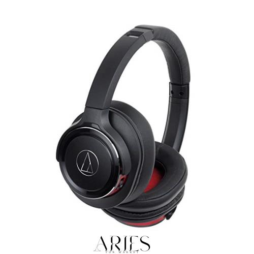 オーディオテクニカ ATH-WS660BT BRD ヘッドホン bluetooth ワイヤレスヘッドホン 重低音 SOLID BASS 最大40時間再生 ブラックレッド ATH