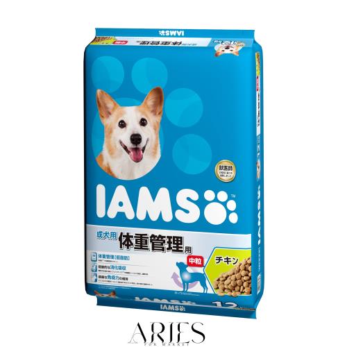 アイムス (IAMS) ドッグフード アイムス 成犬用 体重管理用 中粒 チキン 12キログラム (x 1)