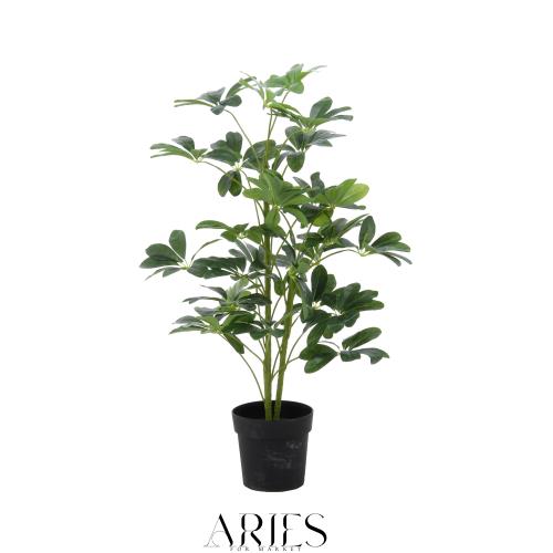 不二貿易 フェイクグリーン インテリアグリーン 人工観葉植物 幅50×奥行50×高さ105？ ヤドリフカノキ 大型 52693