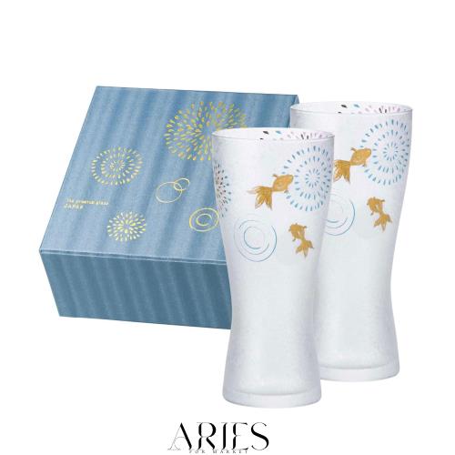アデリア(ADERIA) 泡づくり プレミアムニッポンテイスト 金魚花火 ビールグラス 310ml ペアセット 日本製 化粧箱入 おしゃれ パイント ピの通販は 5,271円