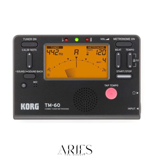 KORG(コルグ) チューナー メトロノーム TM-60 小型/コンパクト/初心者/吹奏楽/ブラスバンド/オーケストラ/個人練習/持ち運び ブラック TM
