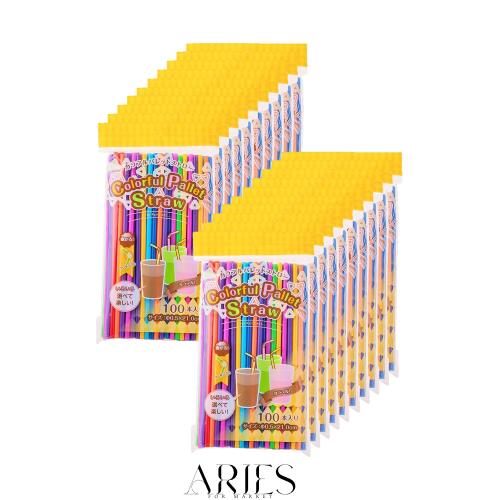 【Amazon.co.jp 限定】 ストリックスデザイン ストロー カラフル パレットストロー ミニ 100本×20個セット 21cm 直径5mm 8色 フレキシブの通販は 5,863円