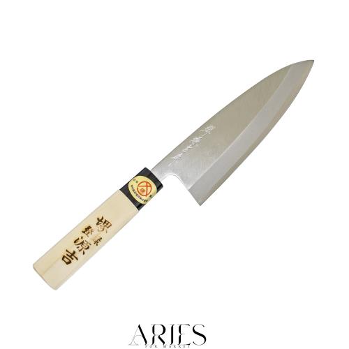 堺源吉 日本製 出刃 包丁 165mm 鋼 木柄 堺の包丁