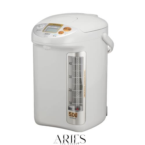 【Amazon.co.jp限定】 象印マホービン(ZOJIRUSHI) 電気ポット 大容量 5.0L 標準タイプ 3段階保温設定 タイマー機能 省エネ設計 グレー CDの通販は