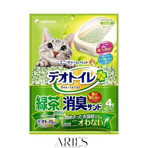 【ケース販売】1週間消臭・抗菌デオトイレ飛び散らない緑茶成分入り消臭サンド 4L×8袋