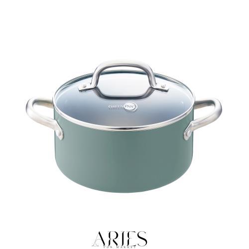 グリーンパン GREENPAN 両手鍋 キャセロール 20cm IH ガス 対応 有害物質不使用 PFASフリー セラミックコーティング 【メイフラワー】 こ