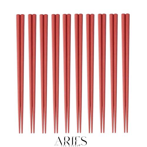 大黒工業 SPS製 リユース箸 23cm 六角 (朱) 100膳入