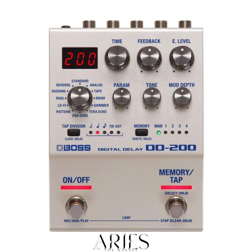 BOSS ボス デジタルディレイ DD-200 Digital Delay コンパクト・エフェクター 12種類のディレイモード ルーパー機能搭載 ギター/ベース