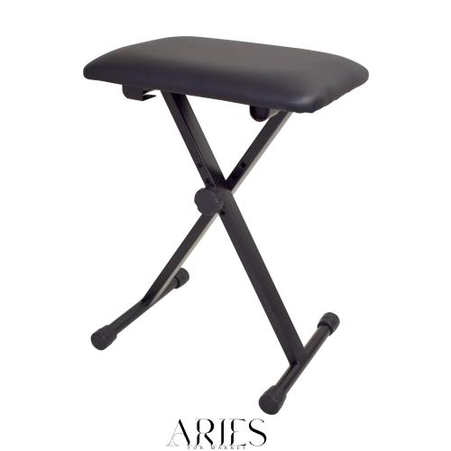 KC キョーリツ キーボードベンチ (ピアノ椅子) 4段階高さ調整 折りたたみイス ブラック KBT-02