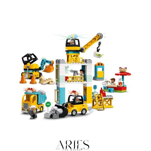 レゴ(LEGO) デュプロ タワークレーンの工事現場 乗り物ミニフィギュア 2才以上向けおもちゃ 10933
