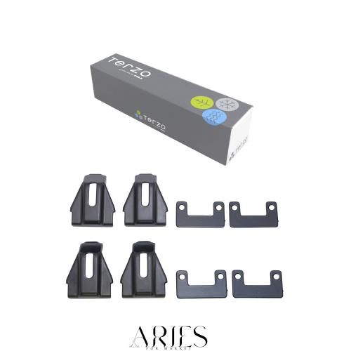 Terzo テルッツォ (by PIAA) ルーフキャリア ベースキャリア 車種別取付ホルダーセット 4個入 ダイレクトルーフレールタイプ ブラック エ