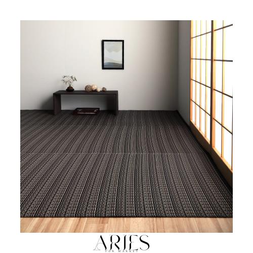 イケヒコ 『バルカン』 肌触りの良い国産 畳 マット 江戸間3畳 ブラウン 傷がつきにくく引っ掻き傷にも強い丈夫なPP素材で作ったカーペッ