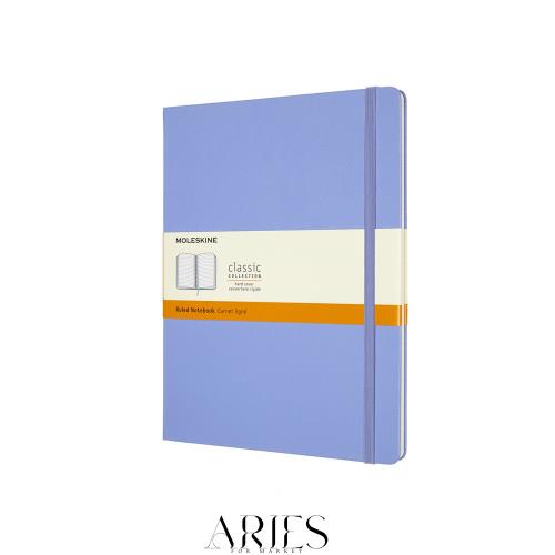 モレスキン ノート クラシックノートブック ハードカバー 横罫 XLサイズ(横19cm×縦25cm) ハイドレイジブルー QP090B42