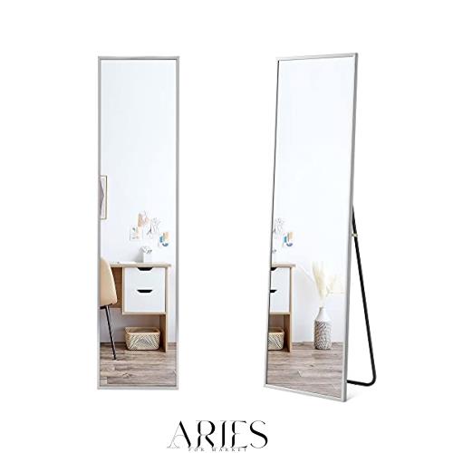 ミルオ君の鏡工房 全身鏡 姿見 スタンドミラー 壁掛けも対応 アルミフレーム 飛散防止 おしゃれ スタイリッシュ ウォールミラー インテリ