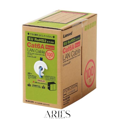 エレコム LANケーブル CAT6A対応 長尺 コネクタ無し RoHS指令準拠 単線 リレックス 100m ブルー LD-GPAL/BU100RS