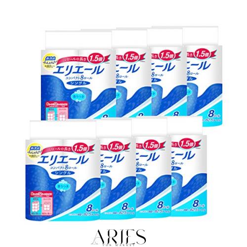 エリエール トイレットペーパー 1.5倍巻き 82.5m×64ロール(8ロール×8パック) シングル パルプ100% リラックス感のある香り【ケース販売