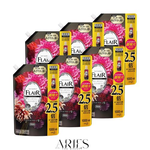 【ケース販売】フレアフレグランス 柔軟剤 ベルベット＆フラワー 詰め替え 大容量 1000ml×6個