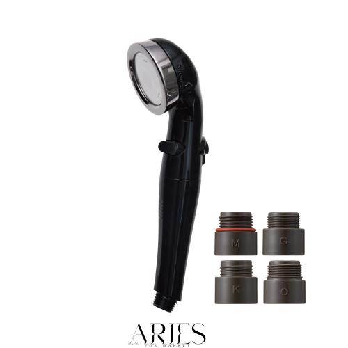 【Amazon.co.jp限定】アラミック シャワーヘッド 節水 高水圧 水量調整可 止水ボタン ピアノブラック 日本製 ST-C3BA2