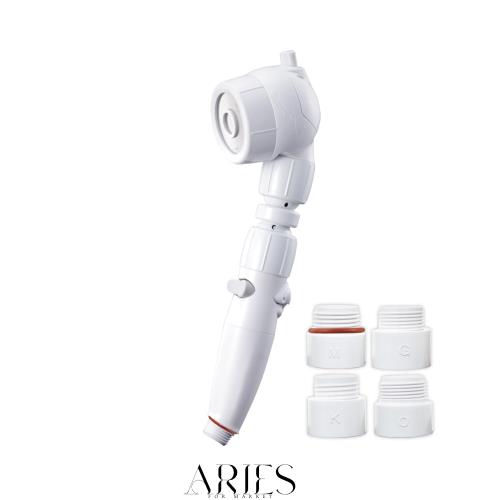 アラミック シャワーヘッド 節水 高水圧 ヘッドが自由自在に動く 角度調整 水量調整 止水ボタン 3Dアースシャワー ヘッドスパ ホームユー