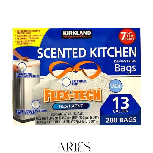 カークランドシグネチャー ひも付きポリ袋 香り付き 49.2L x200枚入り