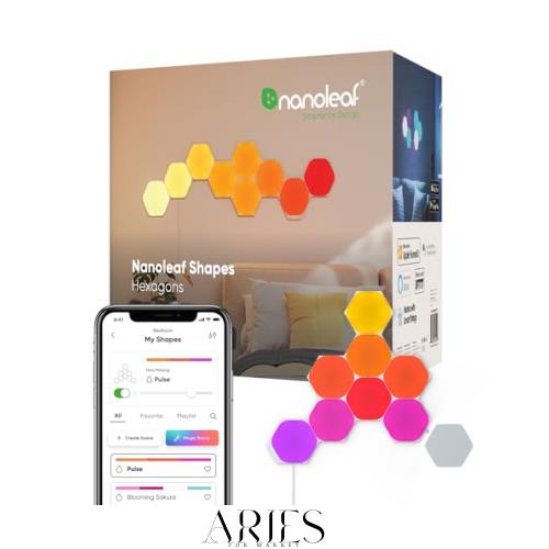 Nanoleaf(ナノリーフ) Shapes Hexagon (シェイプス ヘキサゴン) スターターパック 9枚入り 簡単取付 1680万色 RGBCWマルチカラー スマーの通販は