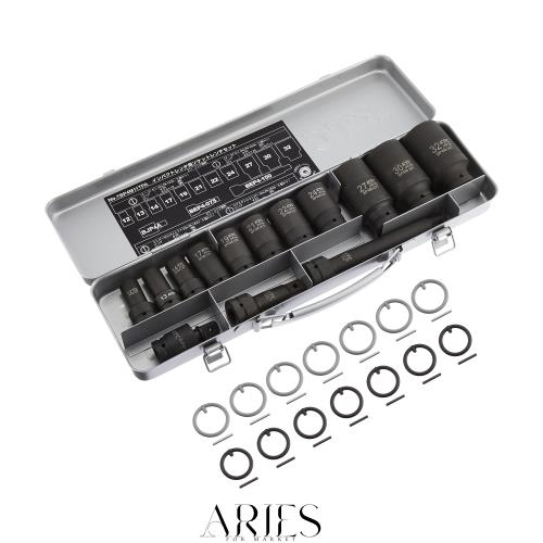 京都機械工具(KTC) 14点組 12.7SQ インパクトレンチ用 ソケットレンチセット セミディープ薄肉 TBP4M11TPA