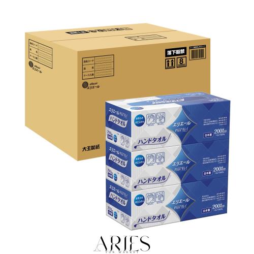 エリエールPlus+キレイペーパーハンドタオルボックス200W3P×12個【ケース販売】