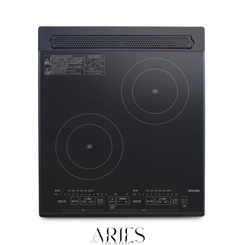 アイリスオーヤマ(IRIS OHYAMA) IHクッキングヒーター ビルトイン 2口 200V チャイルドロック 切り忘れ防止 最大 12段階調節 小物検知 PI