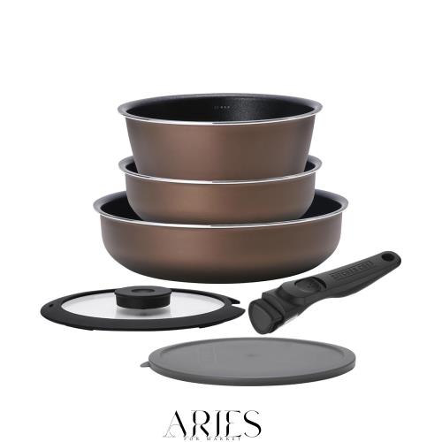 アイリスオーヤマ フライパン 鍋 セット 6点 IH ガス火 深型 ダイヤモンドコート 目盛付き オーブン調理 着脱式ハンドル PDCI-S6S チェス