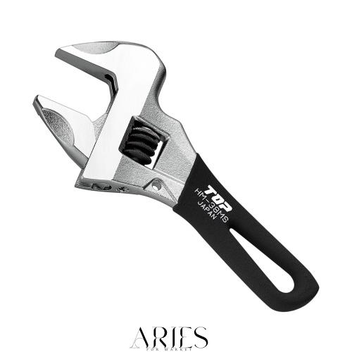 トップ工業 (TOP) ガタ無しモンキーレンチ ショートワークワイド 口開き0~38mm ブラック ガタ無しウォーム搭載 HM-38MSBK 燕三条 日本製