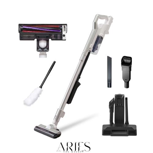 アイリスオーヤマ コードレス 充電式サイクロンスティッククリーナー モップスタンド付き SCD-120P-W ホワイト