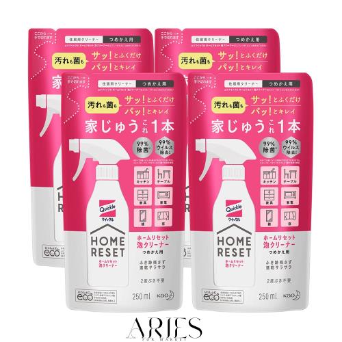 【まとめ買い】クイックルホームリセット 泡クリーナー詰め替え250ml×4個 白