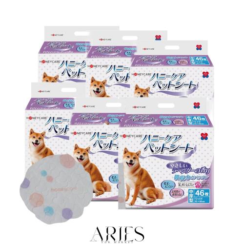 HONEYCARE ハニーケア 犬 ペットシーツ ワイド 香り付き ラベンダー香り 消臭除臭 中厚型 犬 276枚入り 46枚*6袋