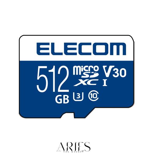 エレコム MicroSDカード 512GB SDXC ビデオスピードクラス対応 UHS-I U3 80MB/s データ復旧サービス付 MF-MS512GU13V3R