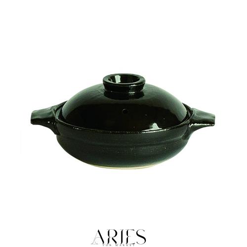 佐治陶器 萬古焼 土鍋 一人用 6号 700ml 黒釉 日本製 21-91の通販は 5,135円