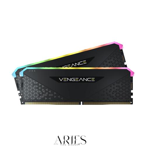 CORSAIR DDR4-64GB 3200MHz CL16 デスクトップPC用メモリ VENGEANCE RGB RS 64GB [32GB×2枚] CMG64GX4M2E3200C16 ブラック 32GBx2